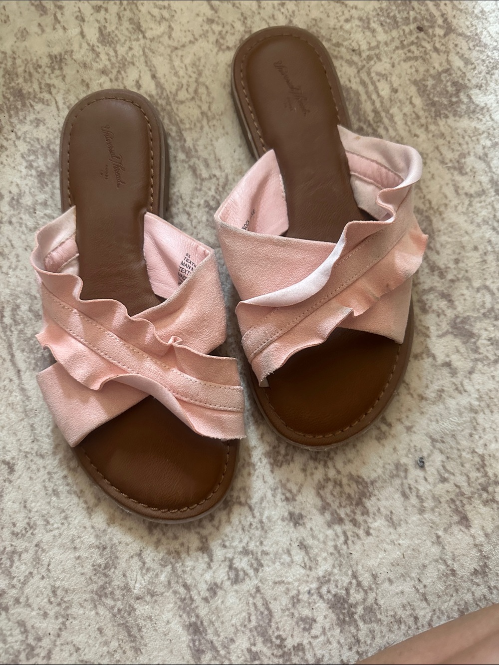 Universal Thread Pink Ruffle Slide Sandals